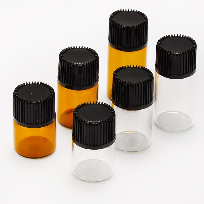 

10pcs PVC Amber Essential Oil Bottle 1/2/3 ML Thin Glass Small Brown Perfume Oil Vials Sample Test Bottle Reducer With Orifice1