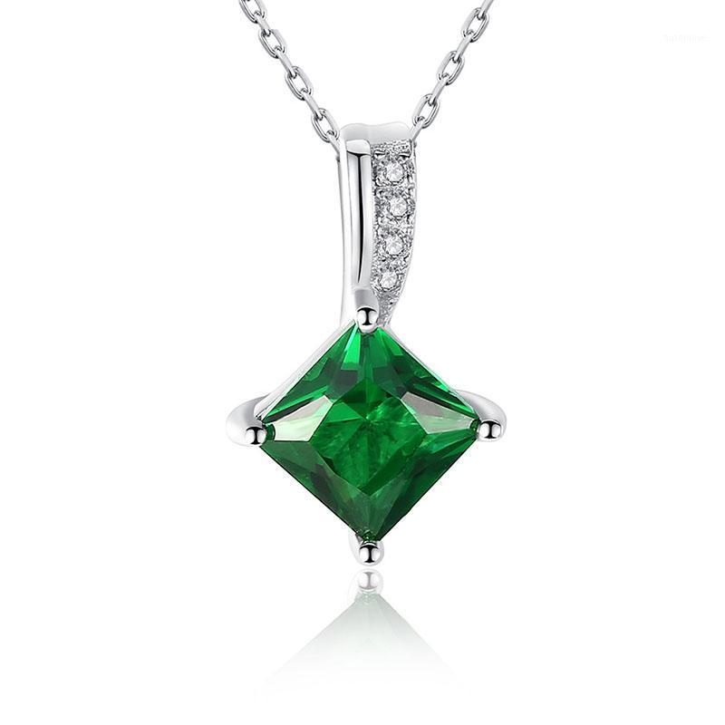 

Charm Chain Necklace Green Cubic Zirconia Popular Jewelry Pendant Necklace for Women Gift1