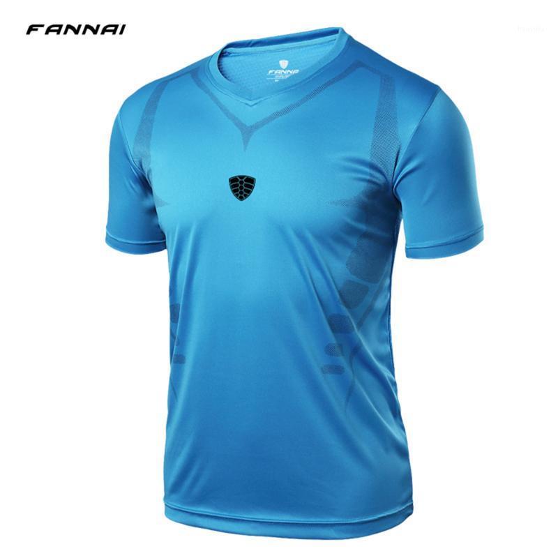 

FANNAI T Shirt Men Poleras Quick Dry Short Sleeve Sport Shirt Gym Training Fitness Running Men Breathable Remeras Hombre1, Blue