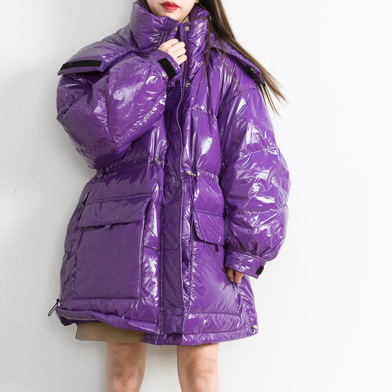 

2021 New Female Winter 90% White Down Elegant Outwear Lady Releases Sweet Colors Bright Side Jacket S322