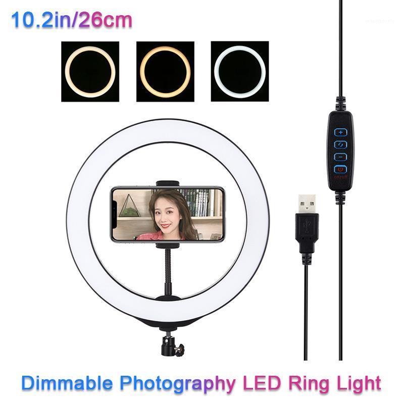 

10 Inch Video Light Dimmable LED Selfie Ring Light 26cm USB Ring Lamp Photography Fill With Tripod Stand To Make Youtube1