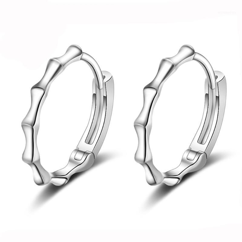 

2021 Trendy Bamboo Hoop Earrings Women Female Black Silver Color Classic Earring Jewelry for Party Brincos Bijoux Girl1