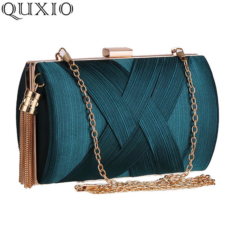 

New Arrival Metal Tassel Lady Clutch Bag With Chain Shoulder Handbags Classical Style Small Purse Day Evening Clutch Bags XST19, Black
