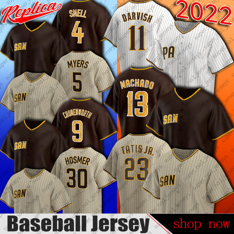 

San Diego 23 Fernando Tatis Jr Jersey Baseball 13 Manny Machado 11 Yu Darvish Jake Cronenworth Jerseys Joe Musgrove Jurickson Profar Blake Snell Eric Hosmer Wil Myers, Man custom jersey