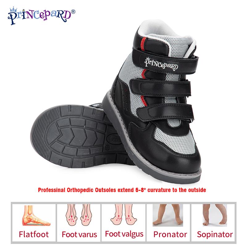 

Princepard Orthopedic Shoes for Children Spring Autumn High Back Ankle Support Kids Sneakers Breathable Sport Shoes Kids, Black