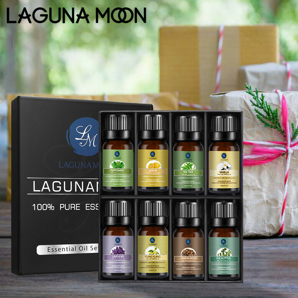 

LAGUNAMOON Aromatherapy 10ML Pure Essential Oil Set 8PCS Sleeping Making Perfume