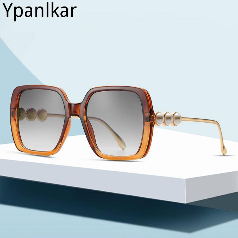 

2021 Fashion Vintage Cool Shield Sunglasses Women ins Classic Design Pearl Frame lady Sun Glasses