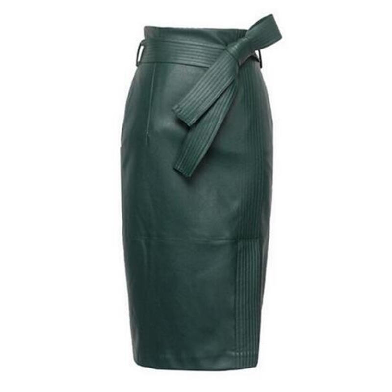 

Autumn Winter Sexy High Waist leather Skirts High Quality leather Skirt women plus size 4XL Womens Belted Fashion Pencil Skirt 201110, 5342 blue