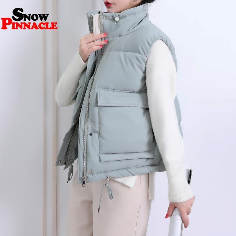 

autumn winter women's vest jacket casual padded warm hooded wasitcoat sleeveless for women 210524, Beige