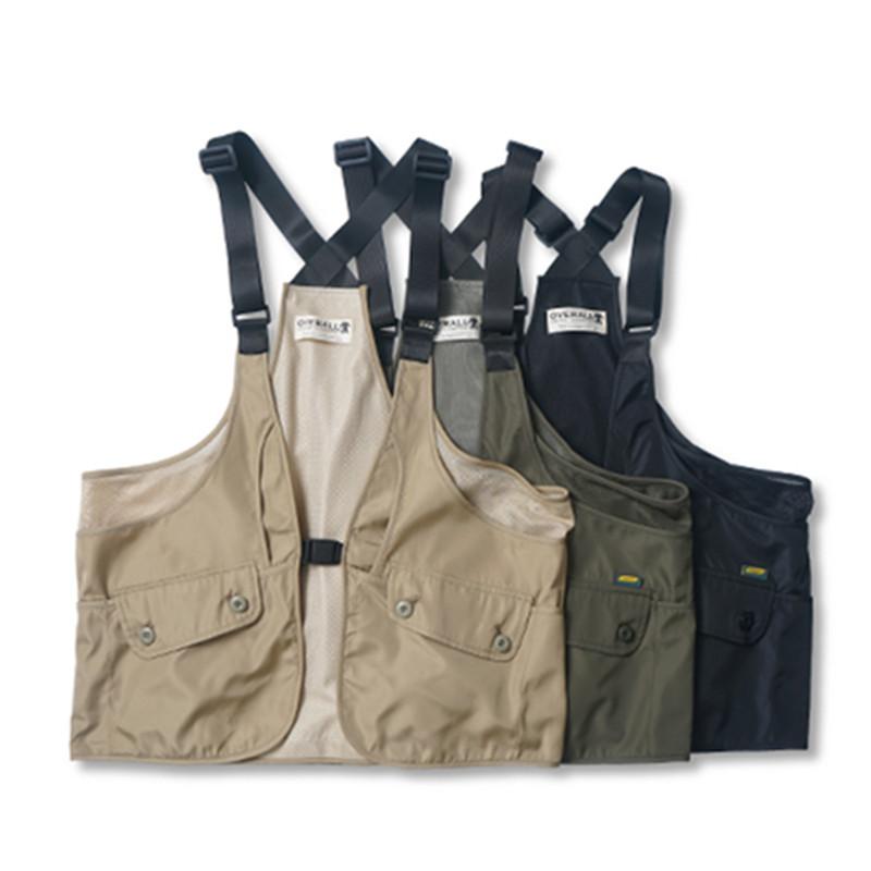 

Spring Summer Multi Pocket Men's Tooling Vest Outdoor Labor Drawing Hiking Loose Strap Mesh Splicing Women's Cardigan Waistcoat, Black