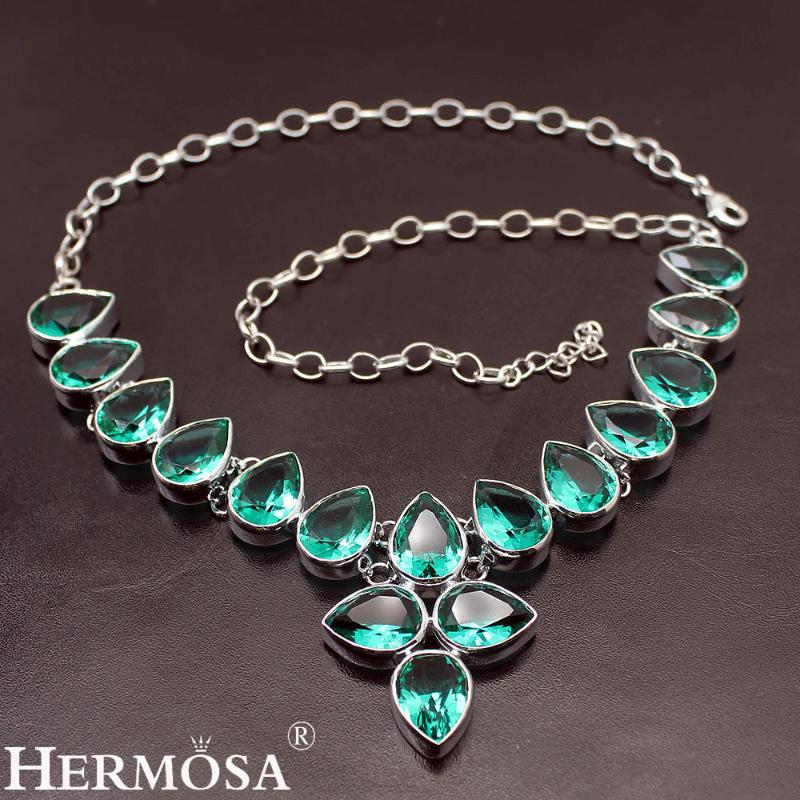 

Glorious Natural GreenTopaz Women Ladies Jewelry Charms Necklaces 20 Inch Free Shipping