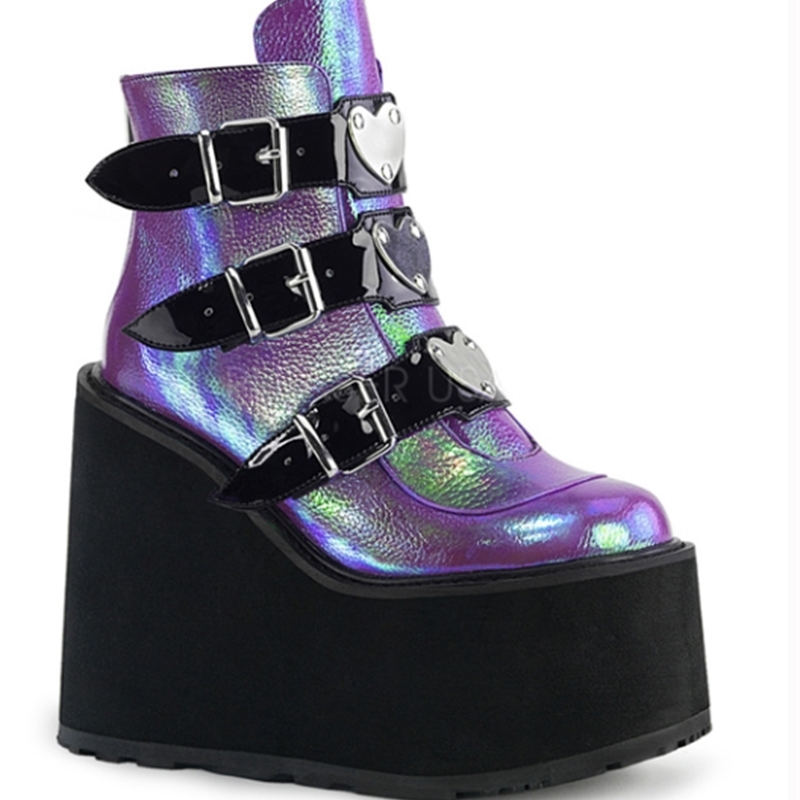 

Buckle 2020 Metal Ankel for Women Black Female Platform High Heels Boots Zj2d, White
