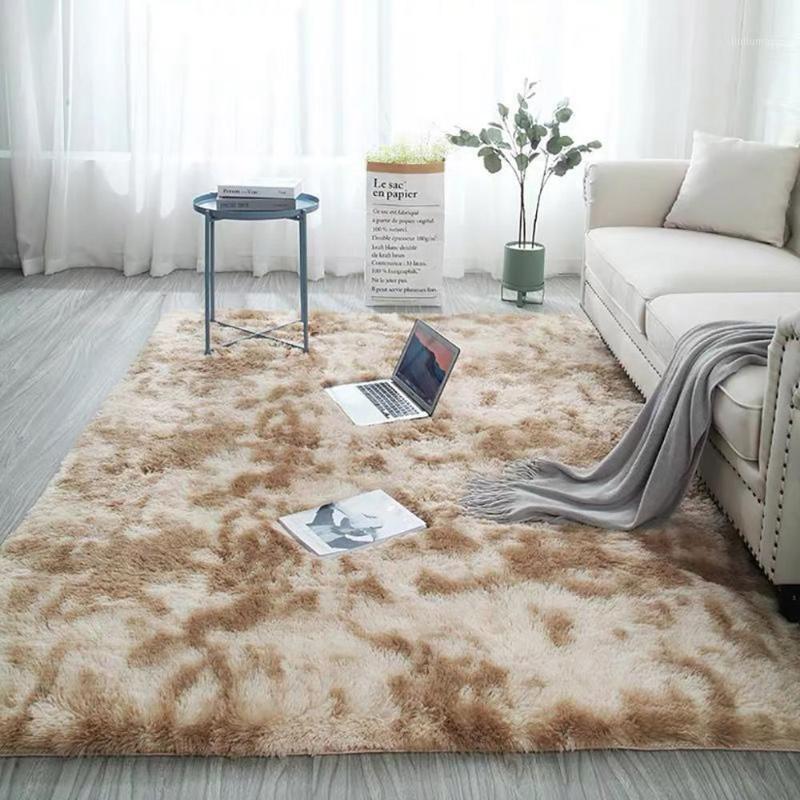 

Carpet Tie Dyeing Plush Soft Carpets For Living Room Bedroom Anti-slip Floor Mats Bedroom Water Absorption Carpet1