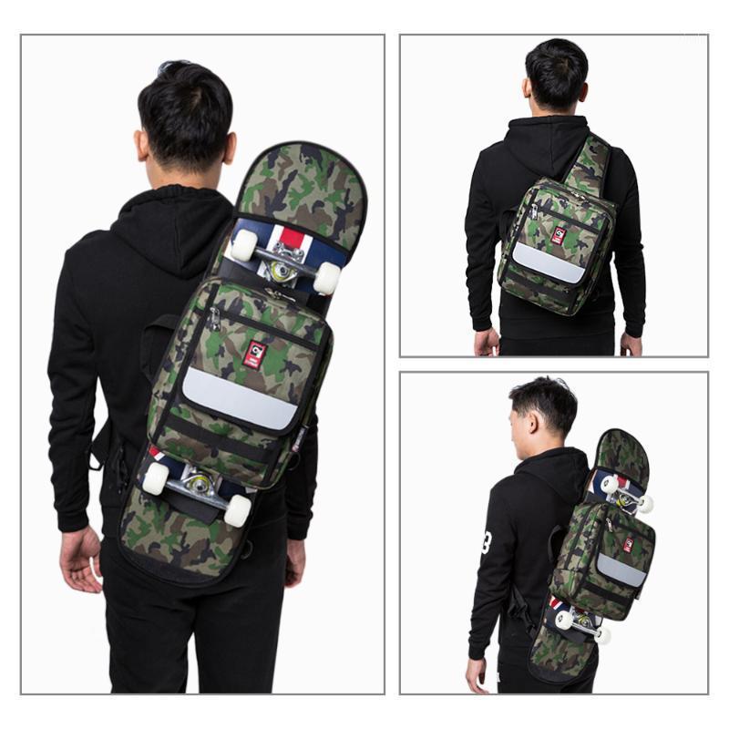 

Multi-functional Skateboard Longboard Carry Bag Outdoor Sport Folding Sling Pack Handbag Shoulder Bag Skateboard Carry1, Green camouflage