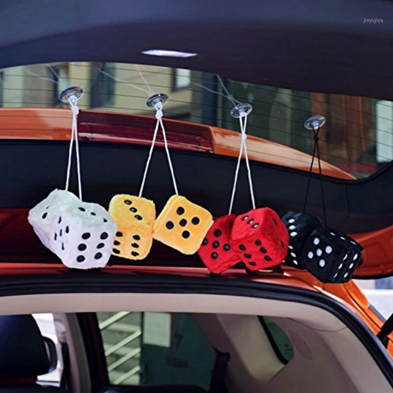 

Plush Dice Colorful Craps Mirror Car Pendant Hanging Suspension Home Decoration Car Ornament Accessories Home Decoration1