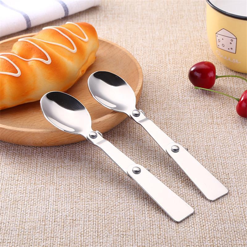 

Portable Mini Tableware Set Fork Hiking Tool Folding Cutlery Set with spoon for Camping Picnic Stainless Steel1