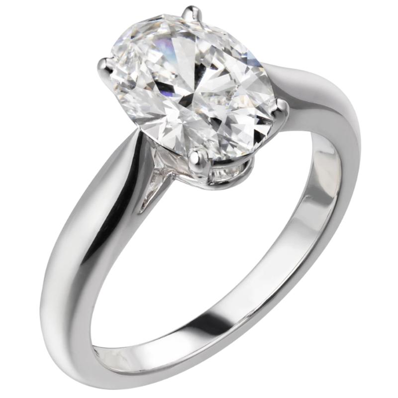 

14K Au585 White Gold Ring Women Wedding Anniversary Engagement Party Ring 4 Claw Oval Moissanite Diamond Elegant Trendy Cute