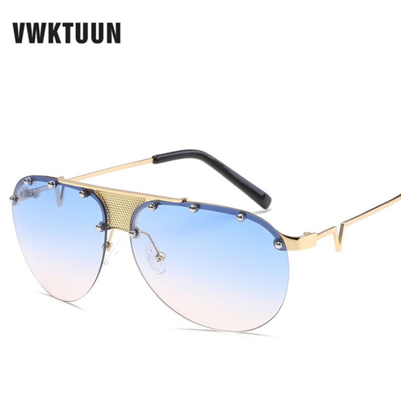 

VWKTUUN Pilot Sunglasses Women Men UV400 Metal Sun Glasses Steampunk Mirror Glasses Oversized Sunglass Outdoor Sport Points