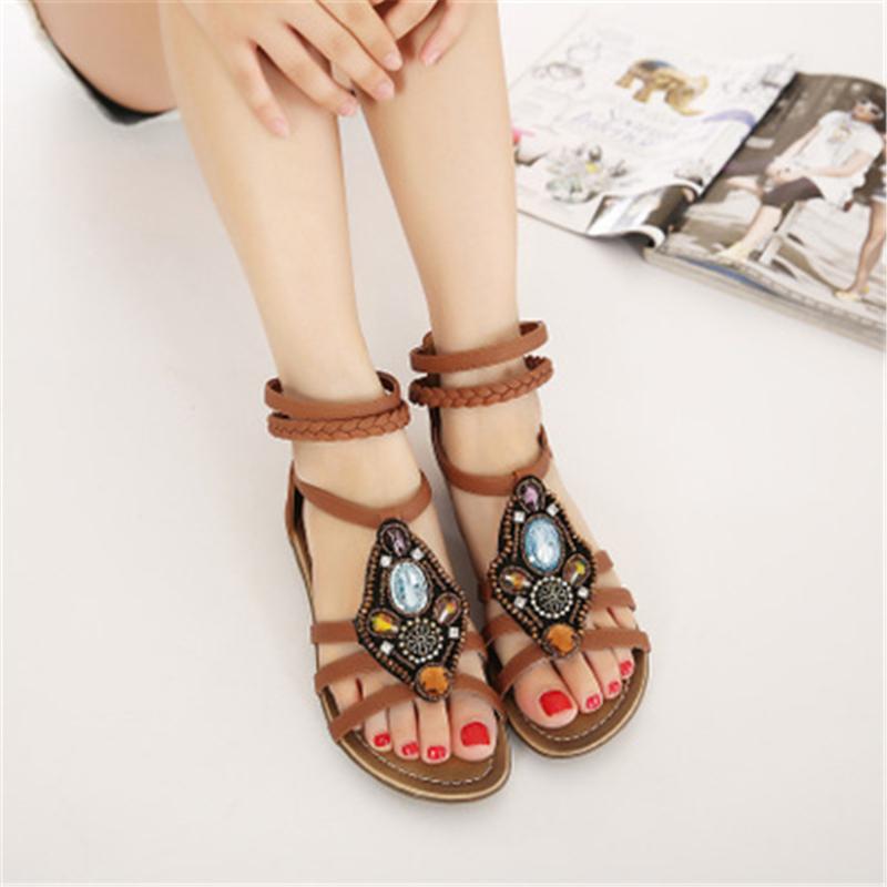 

Bling Beading Sandals T-Strap Flip Flops Summer Style Flats Shoes Woman Rhinestone Pearl Casual Women Sandals 3138, Black