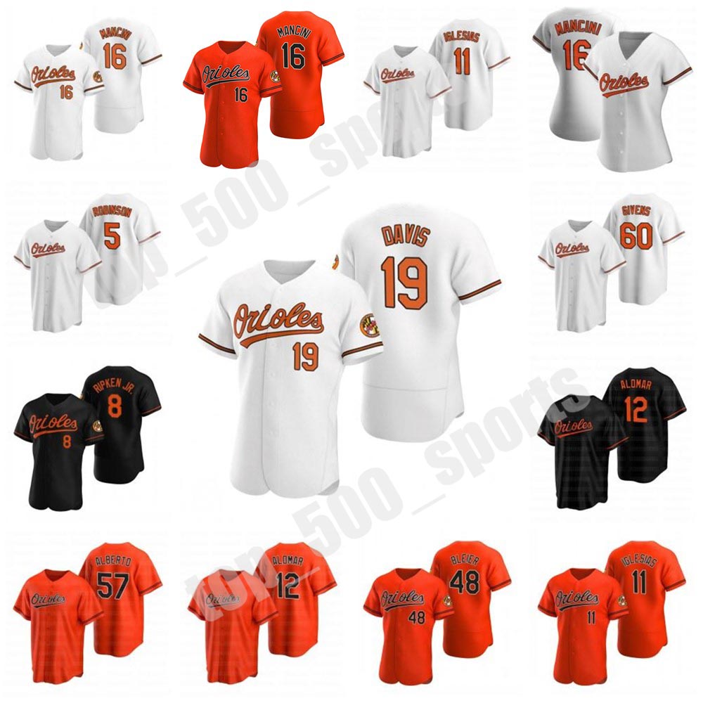 

Orioles 19 Chris Davis 2020 16 Trey Mancini Jonathan Villar Hanser Alberto Jose Iglesias Hanser Alberto Cal Ripken Jr. Jersey, Colour 5