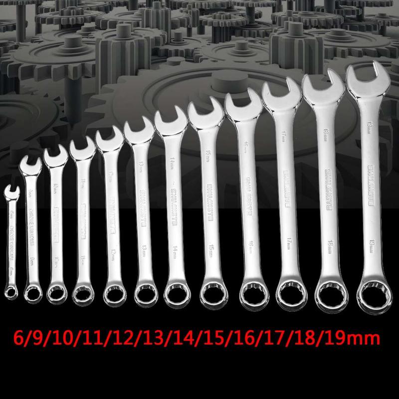 

6,7,8,10,12,13,14,17,19mm Wrench Spanners Set Bike Hand Tools For Car Auto Repair Kit Set Wrench Chrome Vanadium