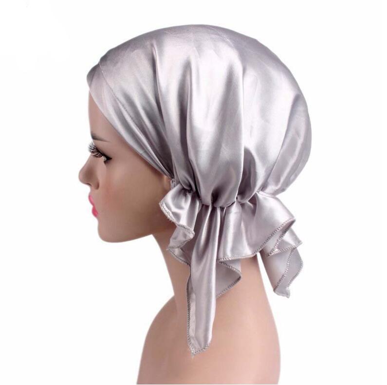 

2020 New Women Hats Bonnets Women's Beanies Hats Stain Sleeping Long Tail Shower Caps Bandana Hair Cover Chemotherapy, Black