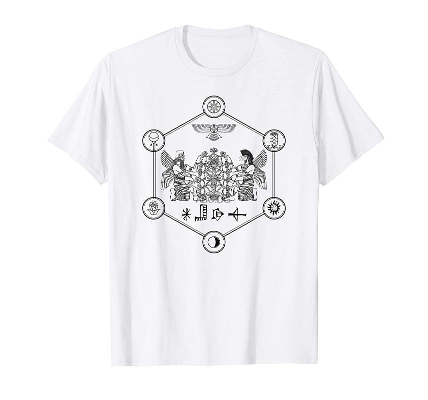 

Men's T-Shirts Enki And Enlil - Annunaki Sumerian Gods T-Shirt, White;black