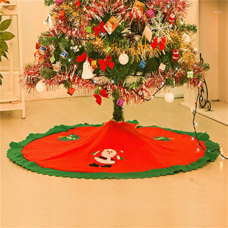 

90cm Christmas Tree Skirt Holiday Tree Ornaments Decoration for Merry Christmas (Red)1