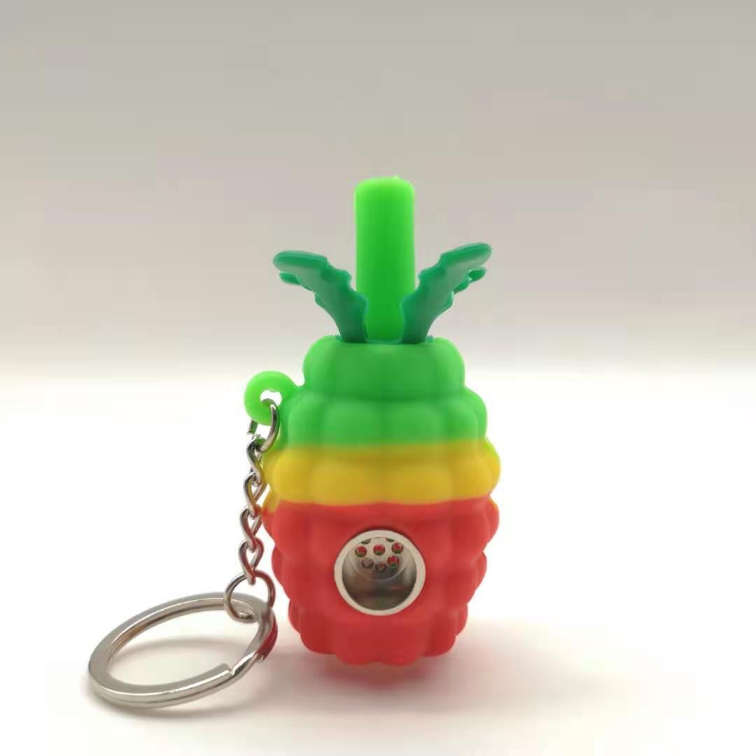 

Small pineapple Silicone pipes for Smoking Hand Pipe Tobacco dabber tool Oil Rigs Glass Bongs