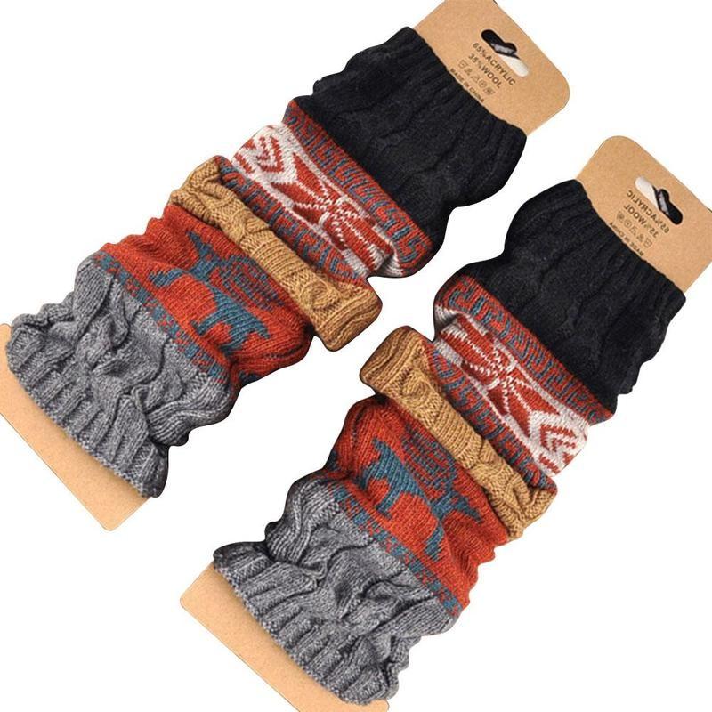 

Printed Embroidery Warm Knee High Winter Fawn Socks Knit Crochet Leg Warmer Socks Knees Piled Fashion Leg Long