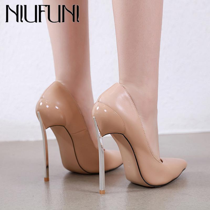 

NIUFUNI Sexy High Heels Women Pumps Pointed Toe Party Dress Shoes Woman PU Leather Lady Stilettos Spring Autumn Shoes Size 35-421, Black