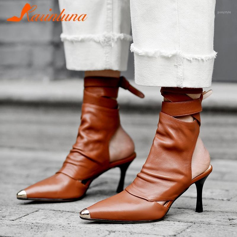 

Karin 2020 New Arrivals Big Size 42 Thin Heels Lace Up Fashion Sandals Woman Shoes Pointed Toe High Quality Summer Sandals1, Black