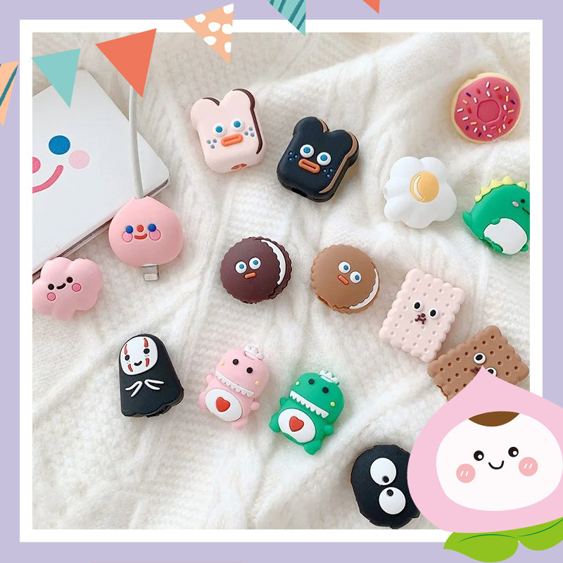

72 Styles Cable Bite Charger Cables Straps Protector Savor Cover For Apple Cute Animal Design Charging Cord Protective, Mix colors