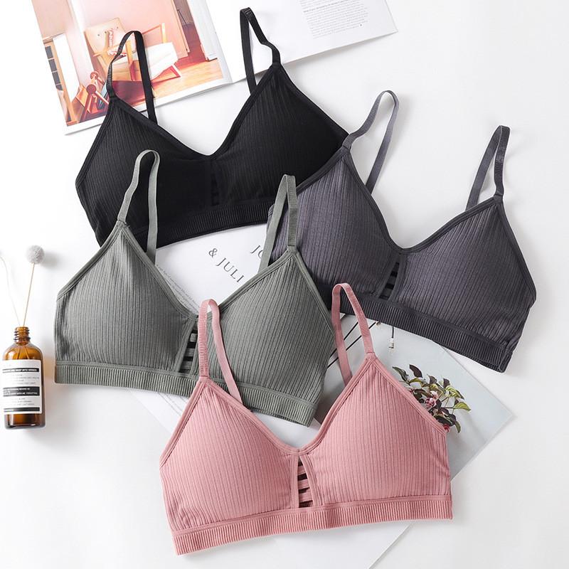 

Women Bralette Hollow Out Bra Wireless Lingerie Fitness Bras For Women Cotton Crop Tops Girl Brassiere Soft Seamless Underwear, Black