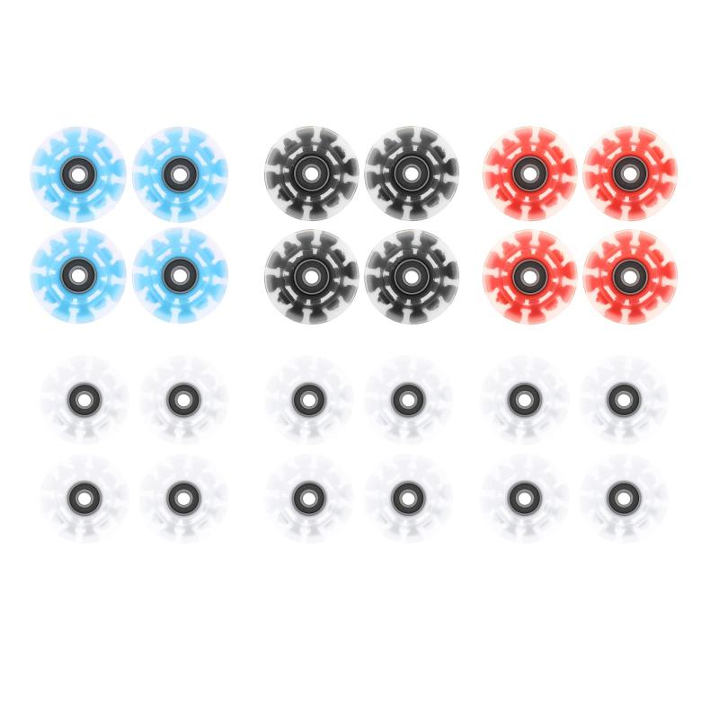 

Skateboarding 4 Pack Luminous Roller Skate Wheels Light Up W/ Bearings Double Row Skating, White