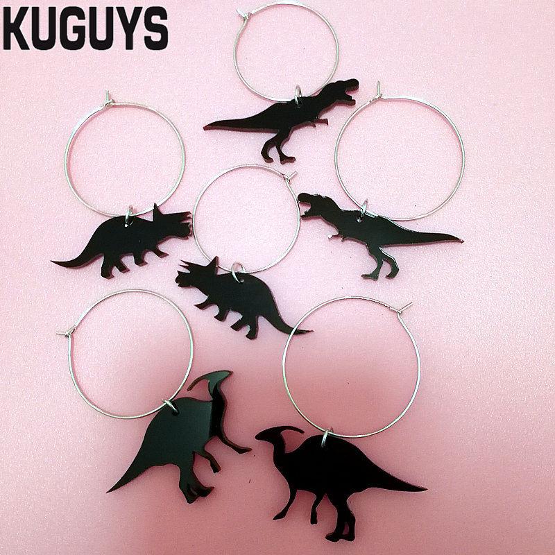 

KUGUYS Acrylic Jewelry Woman Trendy 3 Style Black for Women Punk Large Hoop Earring