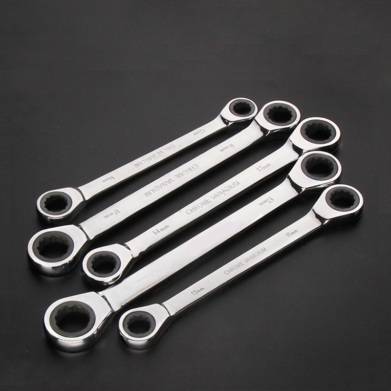 

Chrome Vanadium Ring Double Head Ratchet Wrench Reversible 8-9-10-12-13-14-15-16-17-18-19mm Ratchet Combination Spanner