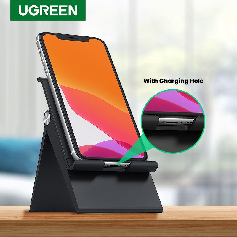 

UGREEN Desk Phone Holder Stand Cell Phone Dock Stand for Galaxy S20 XS X Adjustable Foldable Mobile Holder, Abs black