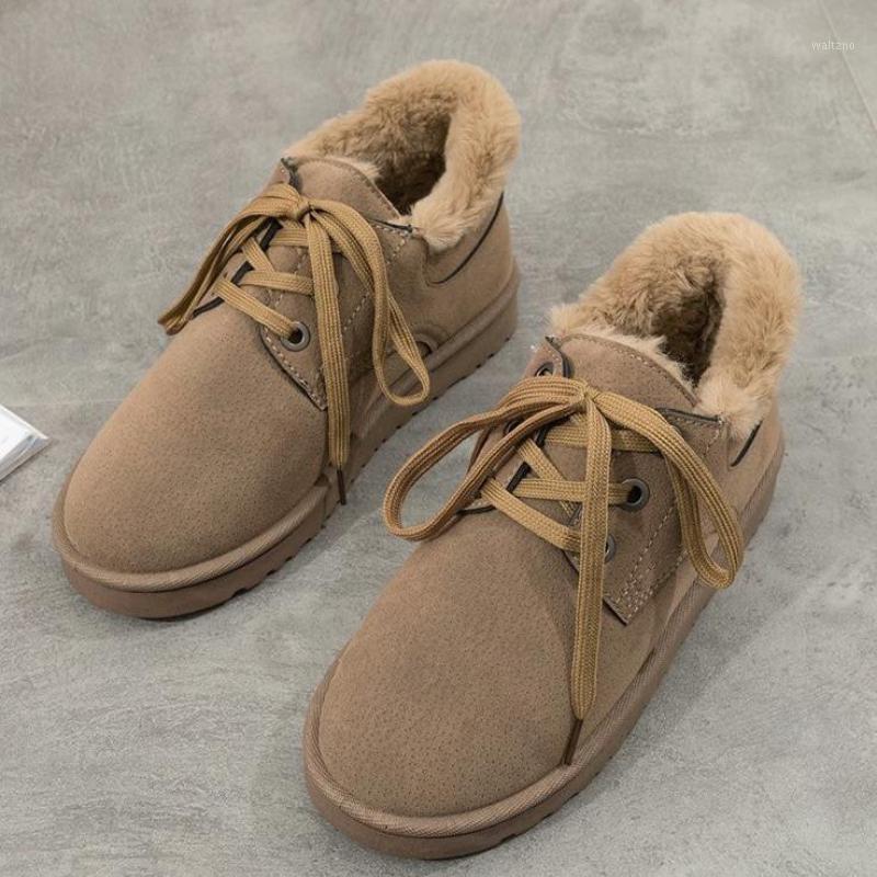 

Boots Women Winter Warm Fur Snow Boots Waterproof Outdoor Ankle Cotton Botas Mujer Zapatos Big Size 36-441, Black