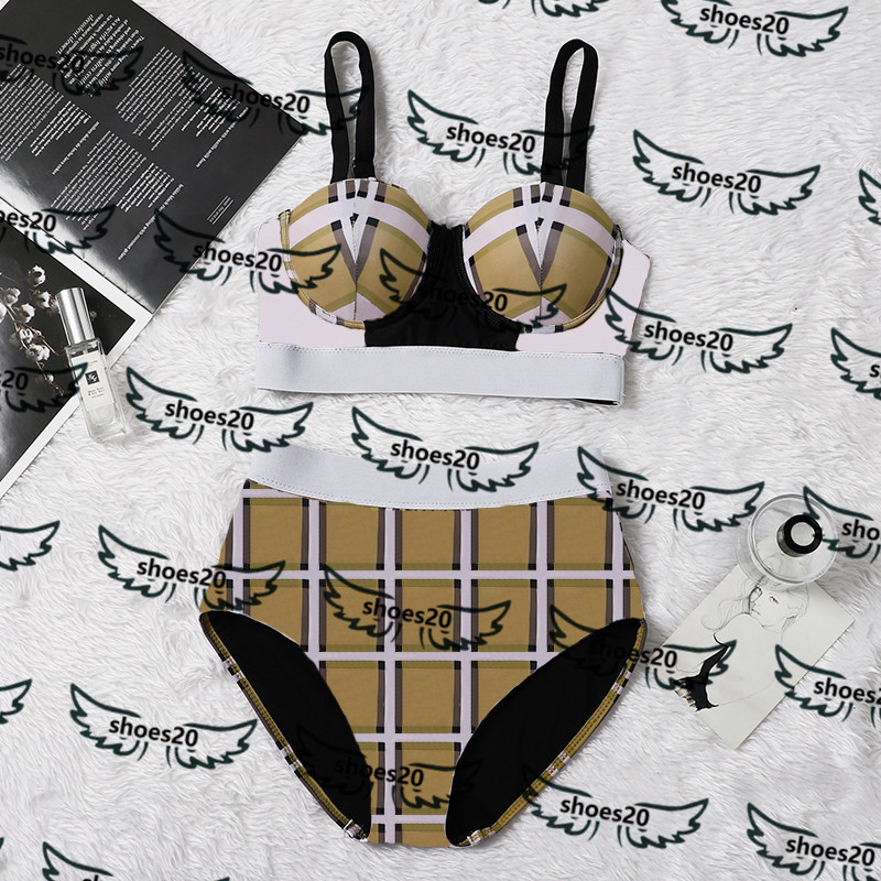 

Trend Plaid Bikinis Designer Padded Push Up Women's Bikinis Charming Bandage Swimsuits Solid Push Up Bathing Wear Free Shipping