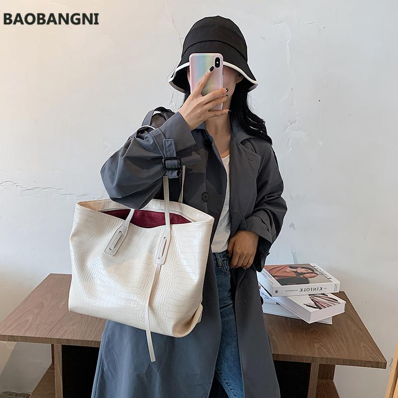 

Beige Alligator Women's Handbag Solid Color Large Capacity Shoulder Bag Premium Leather Female Tote Bags Casual Lady Sac A Main