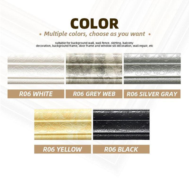 

Self-adhesive Three-dimensional Wall Edging Strip Border Waterproof Wall Sticker waterproof Home Living Room Decoration1, Yellow