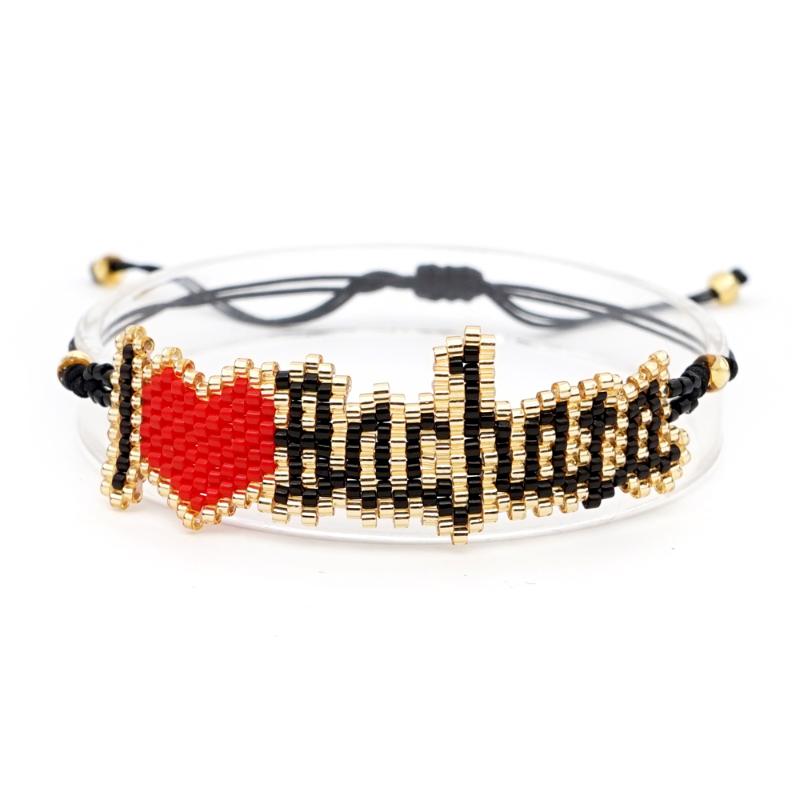 

Go2boho Letter Bracelet For Women Fashion Heart Jewelry 2020 Woven Friendship Jewellery Miyuki Beads Bracelets Gift Wholelsale