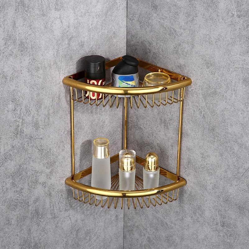 

Hot New Double-Layer Cosmetics Shelf Multi-Function Triple-cornered Bathroom Shelf Bathroom Corner Frame1