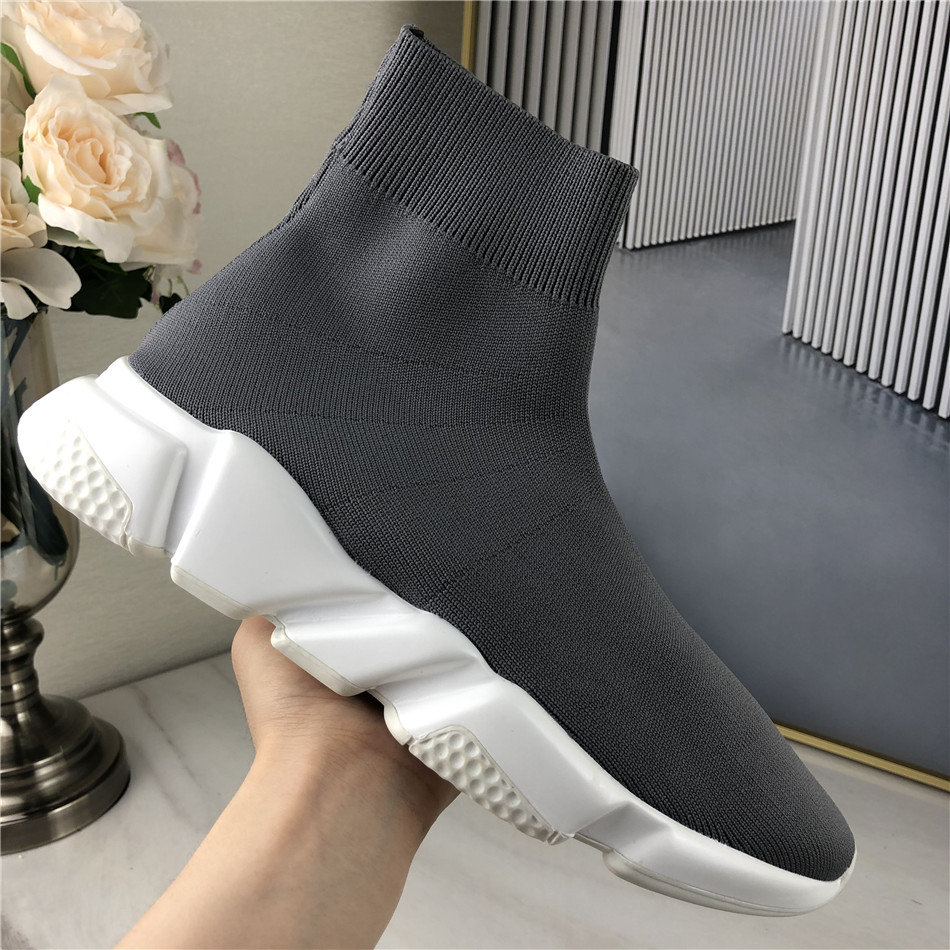 

Best Quality Sock Speed Shoes Black White Casual Shoes For Men Oero Black Trainers Women Booties Sneakers Shoes Chaussures With Box36-45, #09