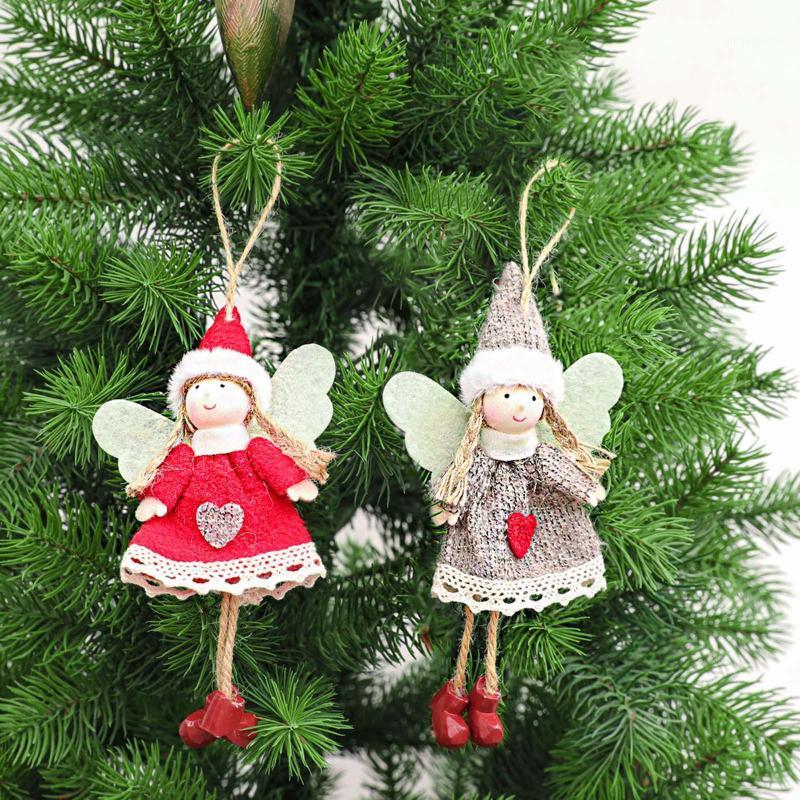 

6PC Christmas Ornaments Gift Santa Claus Snowman Toy Doll Hang christmas tree toys New Year 2021 navidad Decorations home decor1