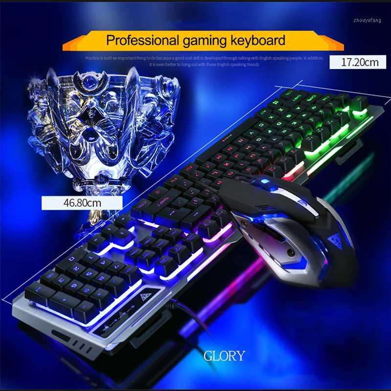 

Keyboards And Mouse English RGB LED Light Illuminated Backlit Gaming Keyboard Mechanical Similar Ergonomic For PC Gamer1