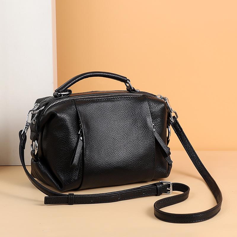 

High Quality Women Handbag 100% Genuine Leather Shoulder Bag Designer Female Real Leather Crossbody Bag, Black