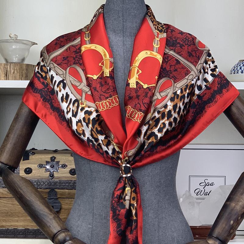 

Fashion Women Scarf Striped Print Hijab Pure Silk Shawl Scarfs Foulard Square Head Scarves Wraps 2020 NEW