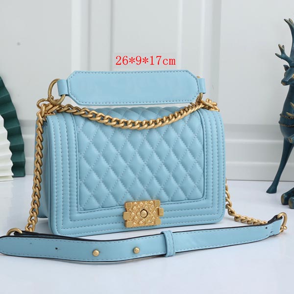 

Fashion ladies shoulder bag messenger bag leather designer famous handbag women chain party bag pure color pull woman Outdoor bags 26*9*17cm